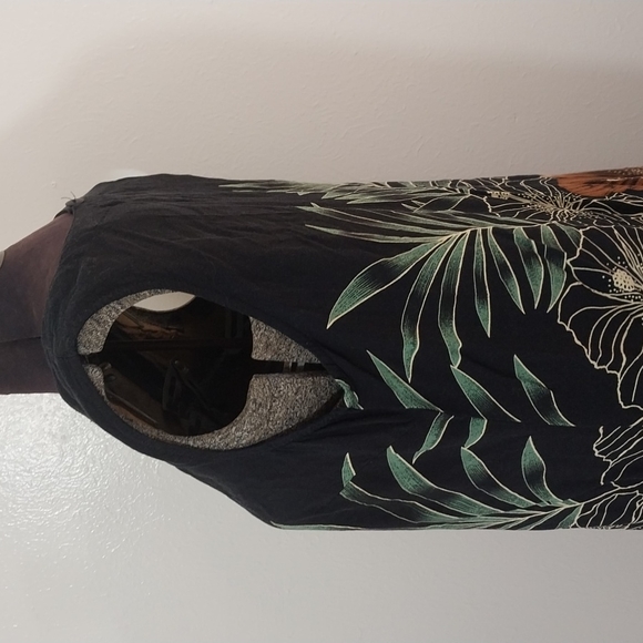 R&K Original Petites 10P Flowers Palms Tank Dress R & K - Picture 4 of 8